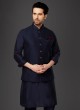 Silk Thread Work Nehru Jacket Suit